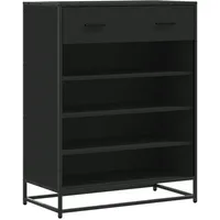 VidaXL Schuhschrank Schwarz 75x38x97,5 cm Holzwerkstoff Metall