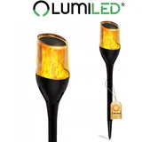 Lumiled Solarleuchte 64,5 cm mit Erdspieß LED Solarlampe flackernder Flamme IP65 Garten Solarleuchte Flammeneffekte Fackel Gartenlampe Flamme 1200mAh 1800K Flammenlicht