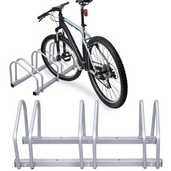 Gimisgu Fahrradständer Fahrradständer für 3 Fahrräder Mehrfachständer 35-55mm Reifenbreite silberfarben