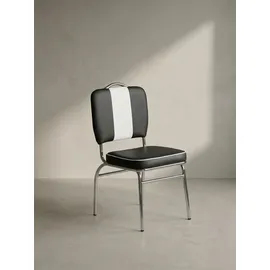 KADIMA DESIGN Retro Esszimmerstuhl Textil schwarz