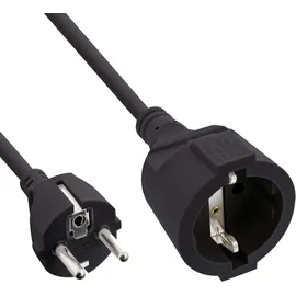 InLine InLine® Schutzkontakt-Verlängerung ST / BU, schwarz, 7m