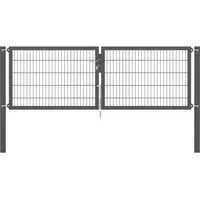 GAH Alberts Doppeltor Flexo Plus 300 cm x 100 cm Pfosten 100 cm x 100 cm Anthrazit