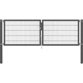 GAH Alberts Doppeltor Flexo Plus 300 cm x 100 cm Pfosten 100 cm x 100 cm Anthrazit