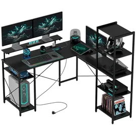 Homcom Schreibtisch, L-förmiger Computertisch 137 x 140 x 139,5 cm Schwarz