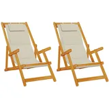 vidaXL Liegestuhl 61,5 x 123 x 82 cm taupe klappbar 2 St.