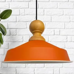 Bamyum aus Holz Hängend Orange Hängelampe