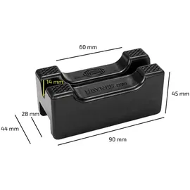 Heyner HEYNER® Gummiauflagen 2er Set für Unterstellböcke 347430 (3t) Breite 28 mm 3t Gummipuffer Wagenheber Rangierwagenheber Gummi schützt Unterboden