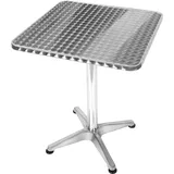 HUOLE 2in1 Stehtisch Bistrotisch Aluminium Edelstahlplatte | höhenverstellbar | 70cm / 110cm | Bartisch Bistro | In- & Outdoor | Hochzeit | Empfangstisch-60 * 60 * 70/110cm (quadratisch)