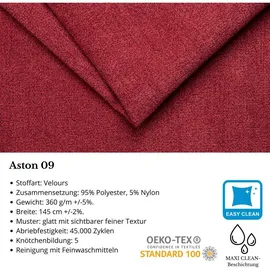 beautysofa Ohrensessel LEONARDO Polyester 88 x 118 x 86 cm Rot