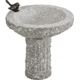 Dehner Granit-Vogeltränke, ca. Ø35/H40 cm, Hellgrau