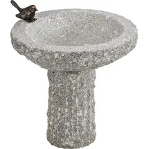 Dehner Granit-Vogeltränke, ca. Ø35/H40 cm, Hellgrau