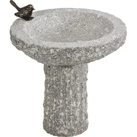 Dehner Granit-Vogeltränke, ca. Ø35/H40 cm, Hellgrau