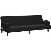 VidaXL Schlafsofa mit Armlehnen Schwarz Samt