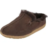 Haflinger Lammfellclog Saskatchewan Filzpantoffel Hausschuh Kaffee, Gr 42