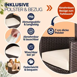 CASARIA Polyrattan Gartenstuhl 59 x 59 x 84 cm braun/weiß 4 St.