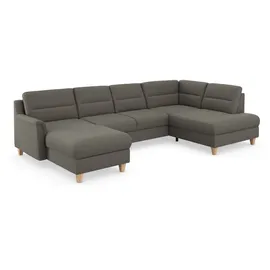 sit&more Wohnlandschaft SIT & MORE "Farö U-Form", braun (schlamm), B:325cm H:90cm T:187cm, Sofas, Wohnlandschaft, inklusive Federkern, wahlweise mit Bettfunktion und Bettkasten
