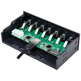 Logilink UA0342 - 5,25" USB 3.0 Hub (7-Port) mit Schnellladeport und Datenübertragungsraten bis zu 5 GBit/s