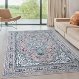 OTTO home Teppich OTTO HOME "Oriental, Made in Belgium" Gr. 1, rosa, B:60cm H:7mm L:110cm, Kunstfaser, Teppiche, Teppich, Orient-Optik, mit Bordüre, Teppich, Kurzflor, Weich, Kundenliebling