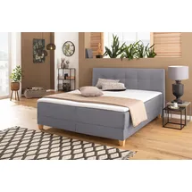 Home Affaire Boxbett HOME AFFAIRE "Lonrai", grau, B:188cm L:207cm, Komplettbetten, in H2,H3 & H4 und XXL - Überlänge 220cm wählbar, inkl. Topper