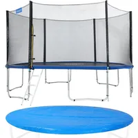 monzana Trampolin Komplettset inkl. Sicherheitsnetz blau