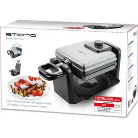 EMERIO Waffeleisen Silber, Schwarz