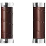 Hiplok Brooks Art: Uni Slender Ledergriffe (100 + 100 mm) – Antik-Braun – New22 Griff, Silber, Standard