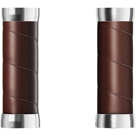 Hiplok Brooks Art: Uni Slender Ledergriffe (100 + 100 mm) – Antik-Braun – New22 Griff, Silber, Standard