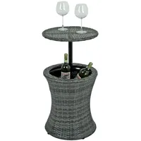 Harms Import Bistro Steh Beistell Tisch Rattan Getränke Kühler