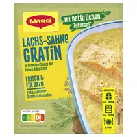 MAGGI Fix für Lachs Sahne Gratin, Würzmischung zur schnellen Zubereitung eines cremigen Nudelgerichts mit Fisch, 1er Pack (1 x 26g)