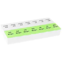 Wellgro Pillendose Tablettenbox für 7 Tage mit je 2 Fächer pro Tag grün