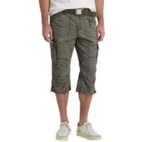 TIMEZONE Herren 3/4 Cargo Hose LOOSE MILESTZ SHORT Mid Waist Loose Fit Loose Fit T2 40006.1420-32-04226 Grün Check W 32
