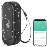 Luminea Home Control WLAN-Außen- und Innen-Temperatur- und Luftfeuchtigkeitssensor Schwarz IP65