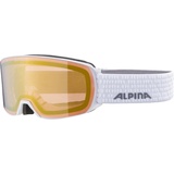 Alpina NAKISKA QV - Verspiegelte, Selbsttönende & Kontrastverstärkende OTG Skibrille Mit 100% UV-Schutz Für Erwachsene, white, One Size