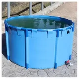 Großer Fischteich aus Segeltuch mit Halterung, oberirdischer runder Pool für Koi-Haltebecken und landwirtschaftliche Bewässerung, 2 x 0,8 m