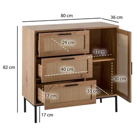 FineBuy Sideboard 80 cm Braun