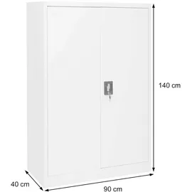 Mendler HWC-H17 Aktenschrank 185 x 90 x 40 cm dunkelgrau