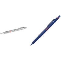 rOtring Rapid PRO Kugelschreiber | Mittlere Linienbreite | Silber & 600 Kugelschreiber | mittlere Spitze | Schwarze Tinte | Blauer Schaft | nachfüllbar