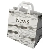 Papstar 50 PAPSTAR Papier-Tragetaschen Newsprint weiß 26,0 x 25,0 cm