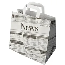 Papstar 50 PAPSTAR Papier-Tragetaschen Newsprint weiß 26,0 x 25,0 cm