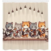 ABAKUHAUS Duschvorhang 175 x 200 cm grau-orange