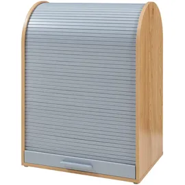 [en.casa] Kavlinge Rollladenschrank 80 x 60 x 40 cm Bambus/Grau