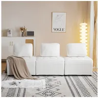 OKWISH Sofa Freizeitsessel Einzelsofa Wohnzimmer Sofa, Modulsofa, 1-Personen-, 2-Personen-, 3-Personen-, 4-Personen-Ecksofa, Spleißsofa weiß