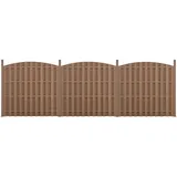 [neu.holz] Lamellenzaun 185 x 75 cm Braun/WPC