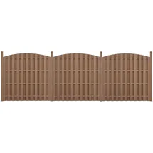 [neu.holz] Lamellenzaun 185 x 75 cm Braun/WPC