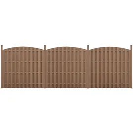 [neu.holz] Lamellenzaun 185 x 75 cm Braun/WPC