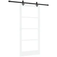 vidaXL Haustür Schiebetür ORKDAL Weiß und Schwarz 93 x 202 cm (1-St) schwarz