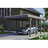 SKANHOLZ Carport Friesland BxT: 397 x 555 cm Firsthöhe: 241 cm, lasiert - grau