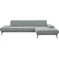 Ecksofa DIE PLANBAR "MP-IN20126 L-Form" Sofas Gr. B/H/T: 328cm x 82cm x 190cm, Chenille, Ottomane rechts, Kopfteilverstellung-Federkern, blau (ocean) mit Kopfteilverstellung, optional Funktionen, Federkern