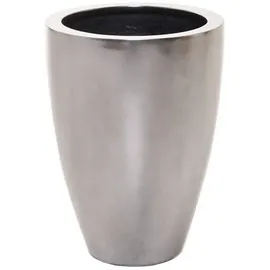 Vivanno Pflanzkübel Pflanzgefäß Blumenkübel Fiberglas Silber Metallic OPALA (55x40)