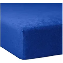 Traumschlaf Spannbettlaken Flausch Frottee 120 x 200 - 130 x 200 cm Blau